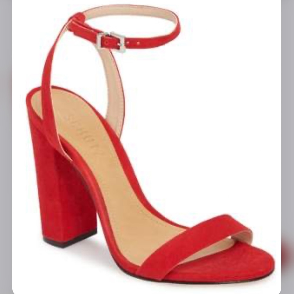 Schutz Ayda Club Red Block Heel sz 8
